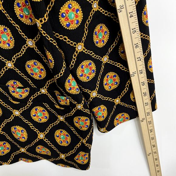 SK & Company Women's Blazer Size 10 Black & Gold Chain Pattern Holiday Career - Picture 7 of 9